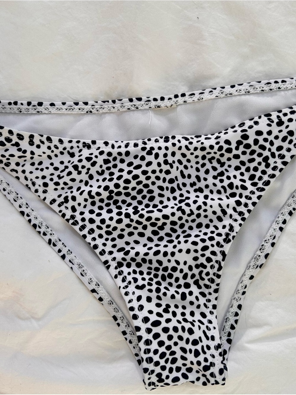 Black and White Dalmatian Print Bikini Bottom